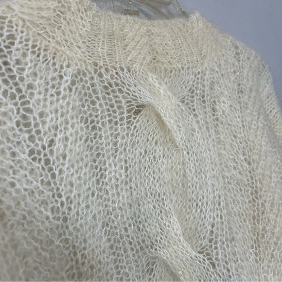 Vintage Talbot Mohair Cozy Fuzzy White Sweater Knit Boho Ski Cabin Mockneck Boho - Picture 13 of 14